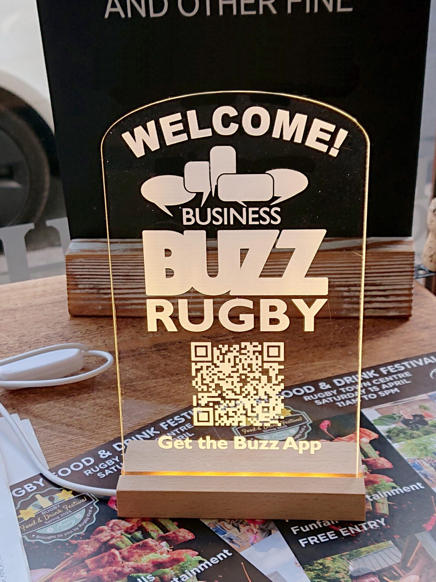 Illuminated acrylic Business Buzz Sign