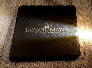 Branded slate coaster