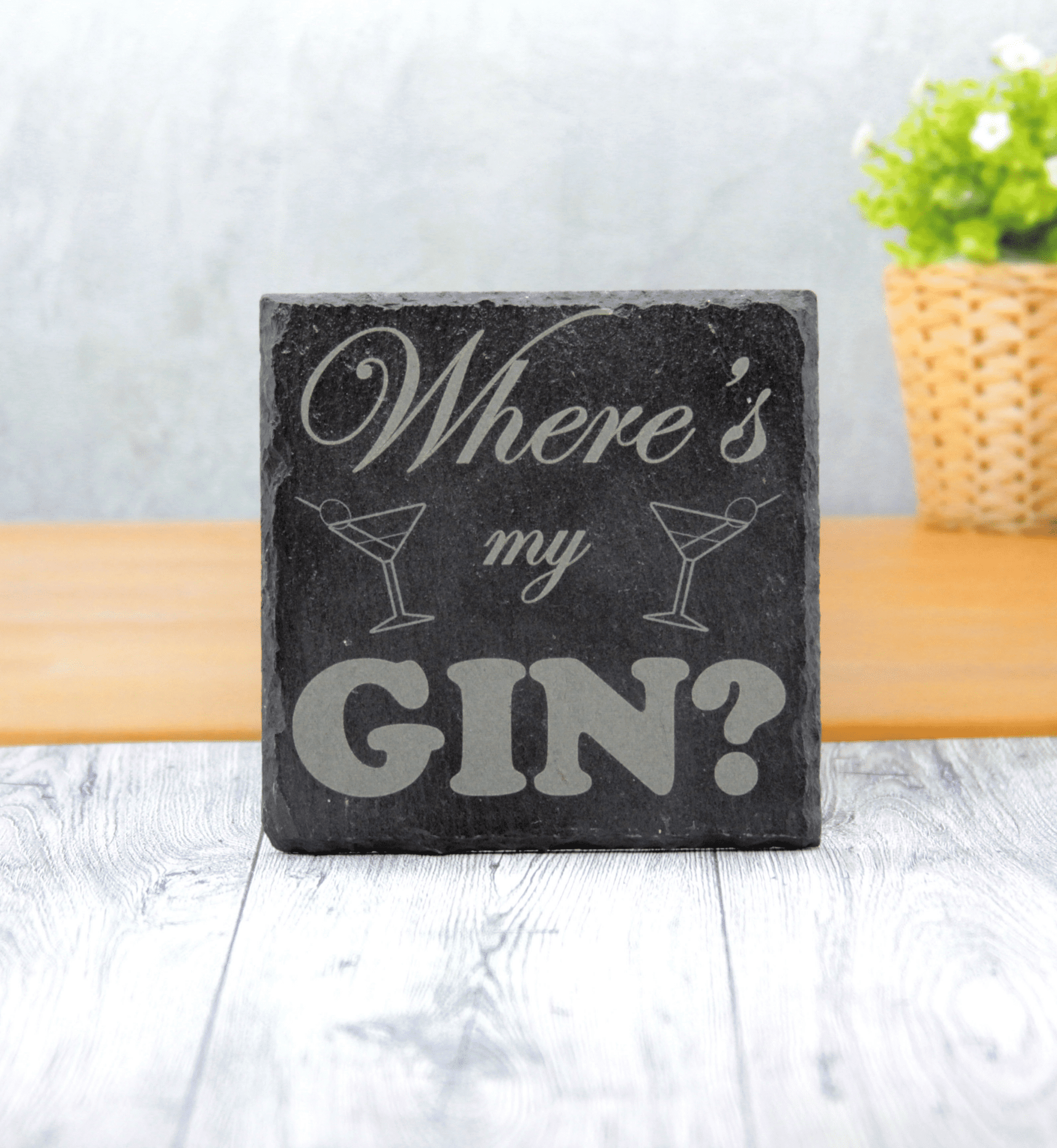 Slate gin coaster