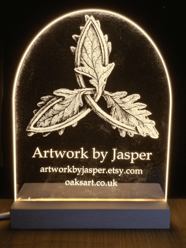 Illuminated acrylic sign