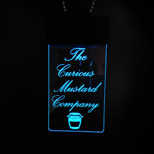 Illuminated lanyard tag cyan