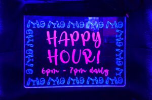 Two-colour illuminated acrylic sign