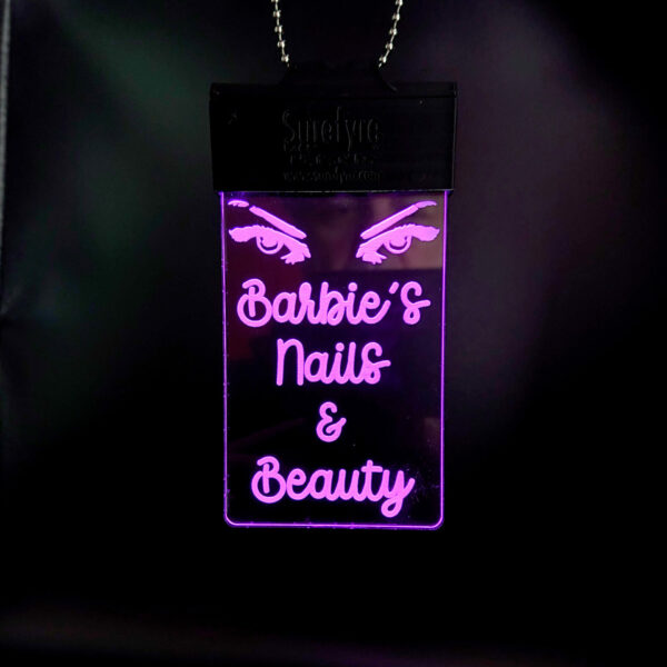 Illuminated lanyard tag pink