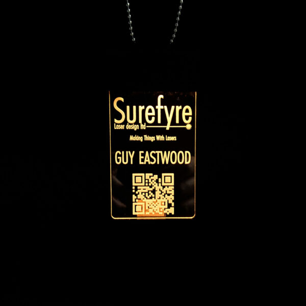 Illuminated lanyard tag yellow