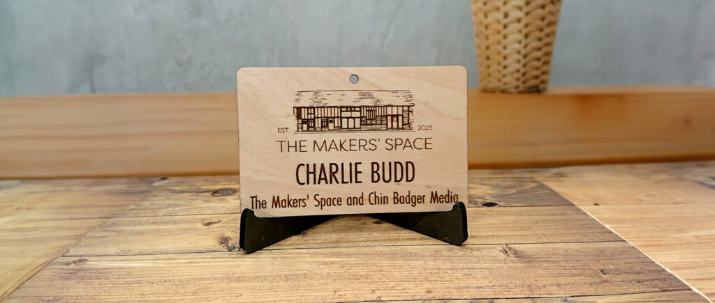 wooden ID tag