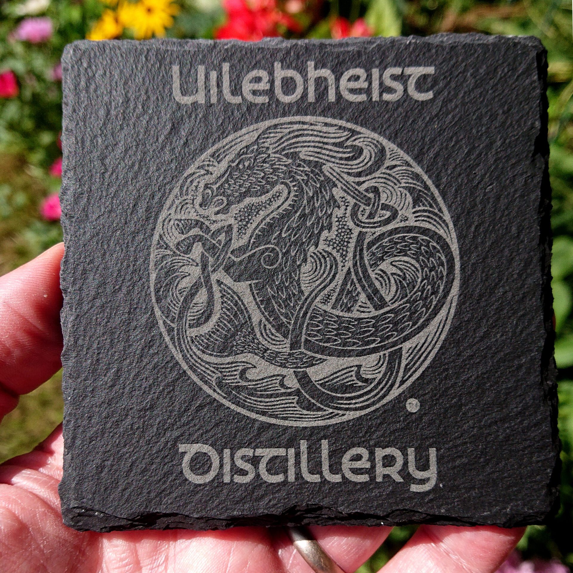 Uilebheist slate coaster