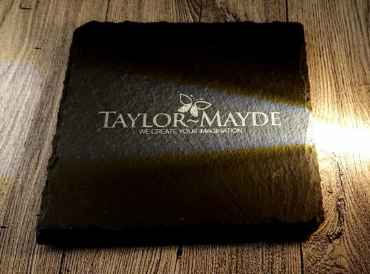Branded slate coaster